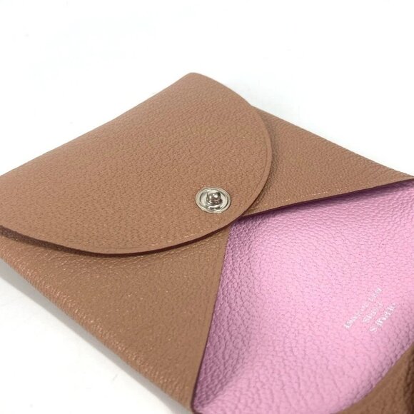 HERMES Bicolor Bastia Verso Wallet Coin Compartment Square coin purse Unused - Picture 10 of 16